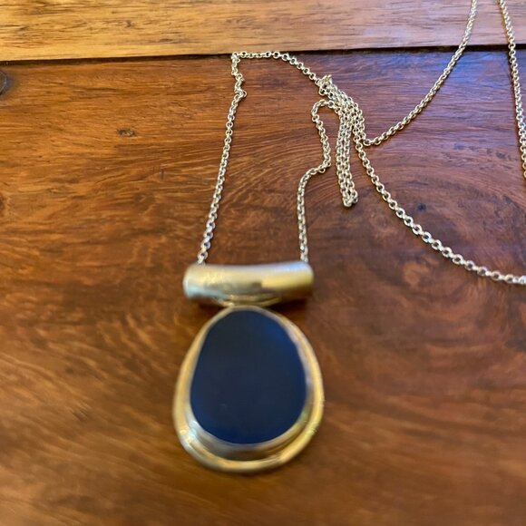 Blue seaglass Necklace (silver chain) - Picture 3 of 3